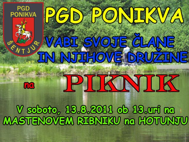 Piknik PGD Ponikva - Mastenov ribnik Hotunje - foto