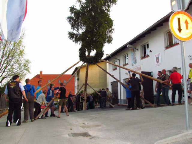 Postavljanje mlaja na Ponikvi - 26.4.2013 - foto