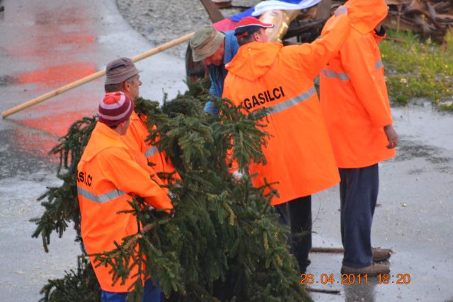 Postavljanje mlaja v Dolgi Gori - foto