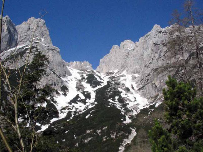 višje gori je še kar nekaj snega