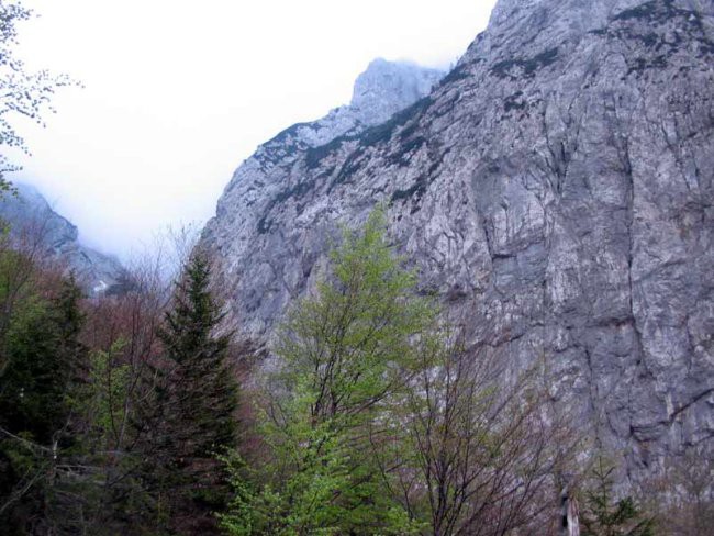 ostenje Brane in pod njo Kotliška grapa, kjer se je tako tragično končala Maretova pot