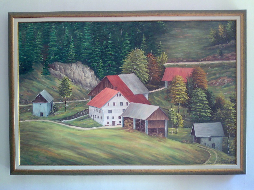 Moj dom,olje na platnu;naslikal Intihar Ivan 2005