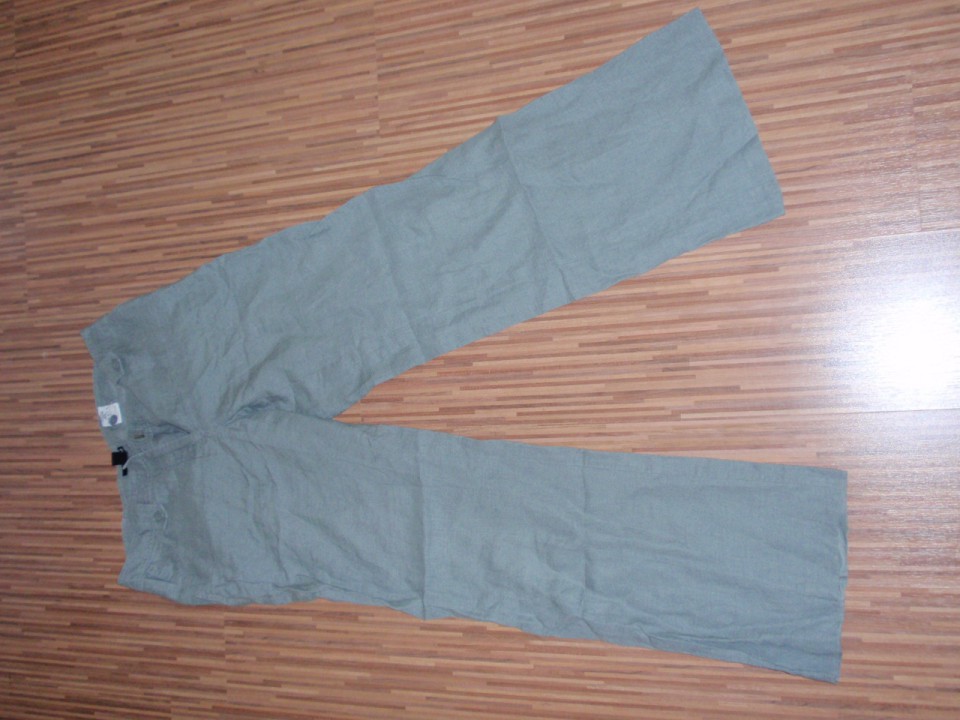 olivno zelene lanene hlače H&M št. 38 - 7 eur