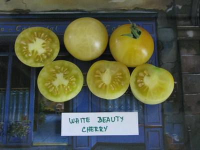 White Beauty Cherry - cut fruits