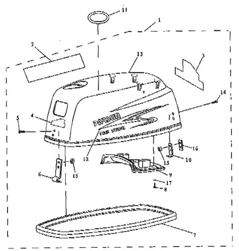 Parsun F5BMS 5HP deli (exploded view parts) - foto