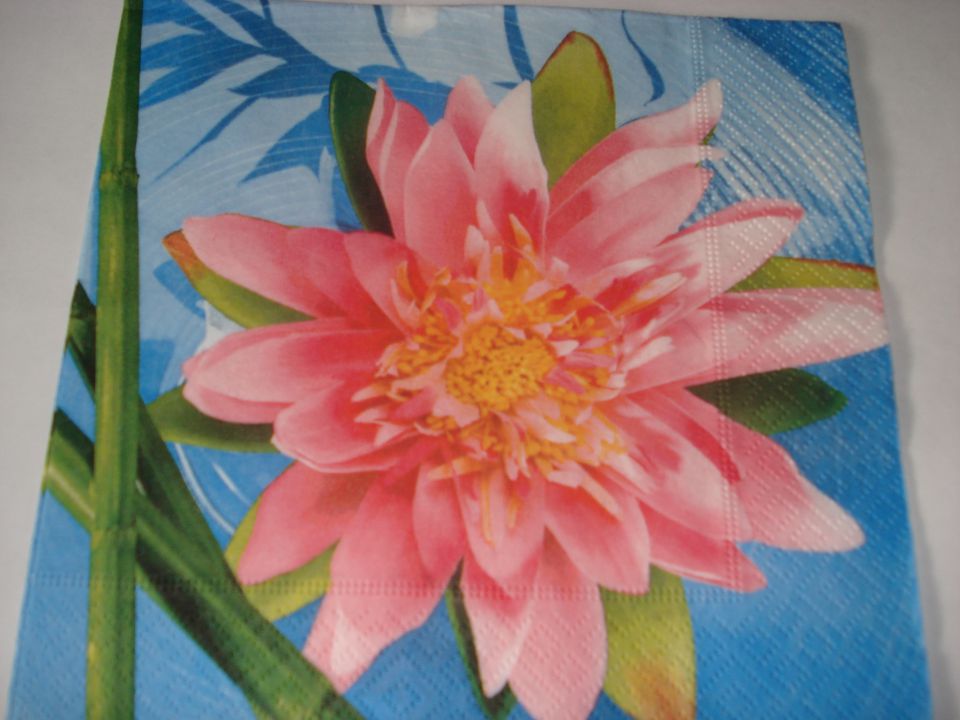 Servetki-različno cvetje:lotos, lokvanj... - foto povečava