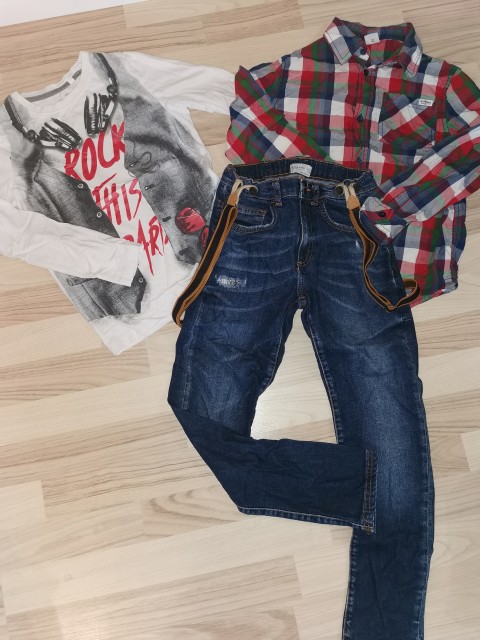 Zara kavbojke, srajca s oliver, majica c&a 134-140