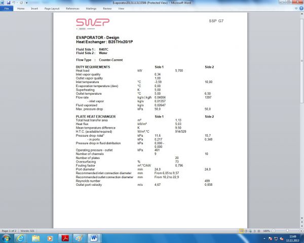 Izračun SWEP uparjalnik (EMPOR)