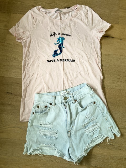 Jeans kratke hlače, majica