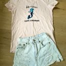jeans kratke hlače, majica
