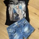 jeans kratke hlače, majica