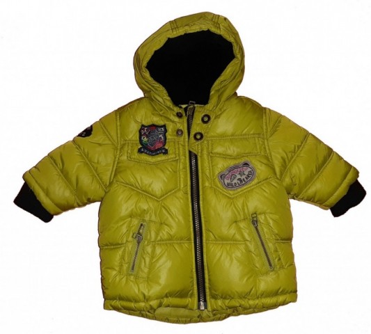 Zelena topla zimska jakna podložena s flisom Catimini 3-6m,11,50E