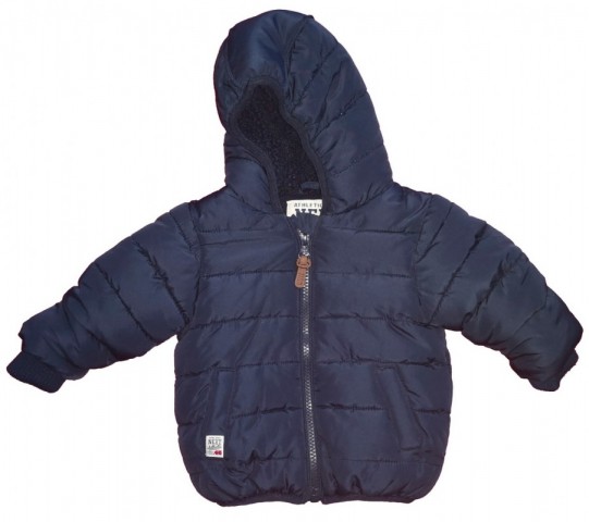 Modra podložena zimska jakna s kapuco 3-6m,14,90E