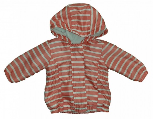 Koralna črtasta prehodna jaknica s kapuco Matalan 0-1m,7,90E