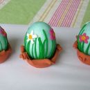 jajčka iz vate oblečena v Fimo - za velikonočni swap
