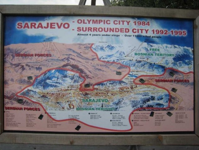 Zemljevid Srbske okupacije Sarajeva
