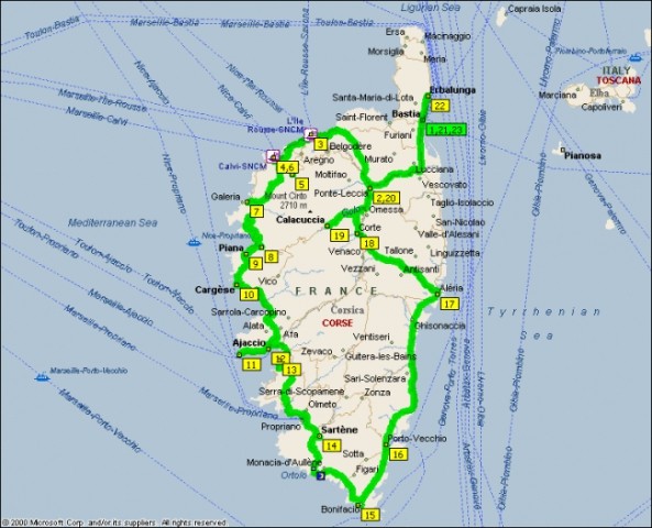 Korzika 2004
Prevoženih ~ 2800 km.
Povratna karta 