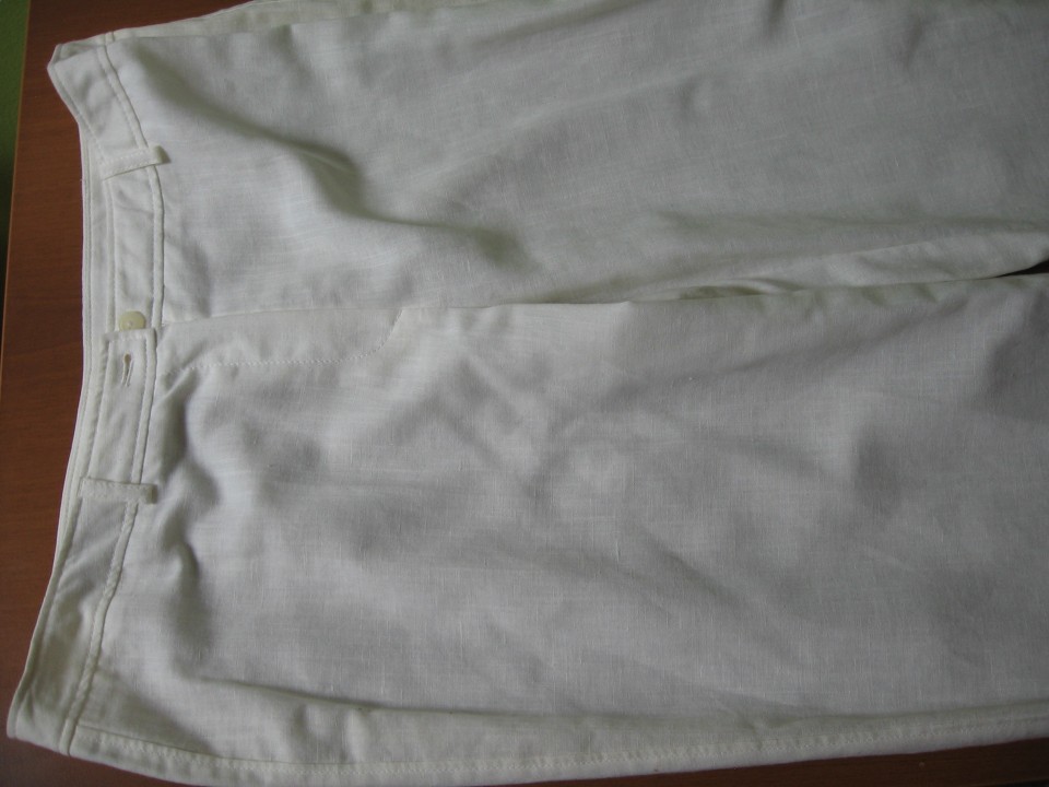 Bele lanene hlače - Elkroj, velikost 44, 9€