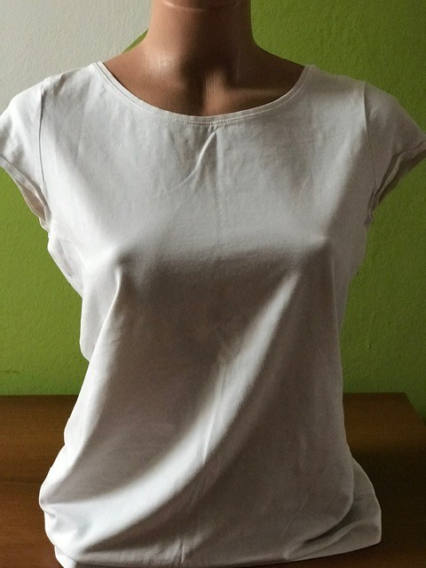 Bela bombažna majica H&M, L, 4€