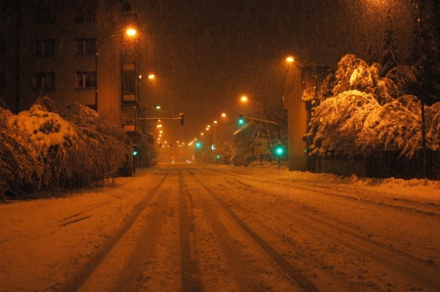 Ljubljana/Tivoli v snegu , 1h ponoči - foto