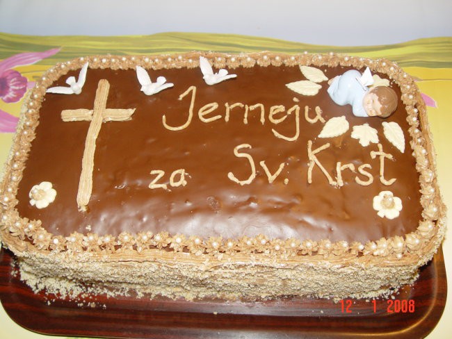 Pikina prva torta, za sveti krst svojega sinka Jerneja,BRAVO PIKA